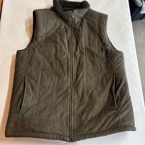 RAINFOREST Dark Brown Men's Sherpa Lined Vest - Size M